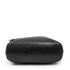 Shoulder Bag Ring Handle Zip Hobo Black Monogrammed Canvas