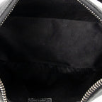 Shoulder Bag Ring Handle Zip Hobo Black Monogrammed Canvas