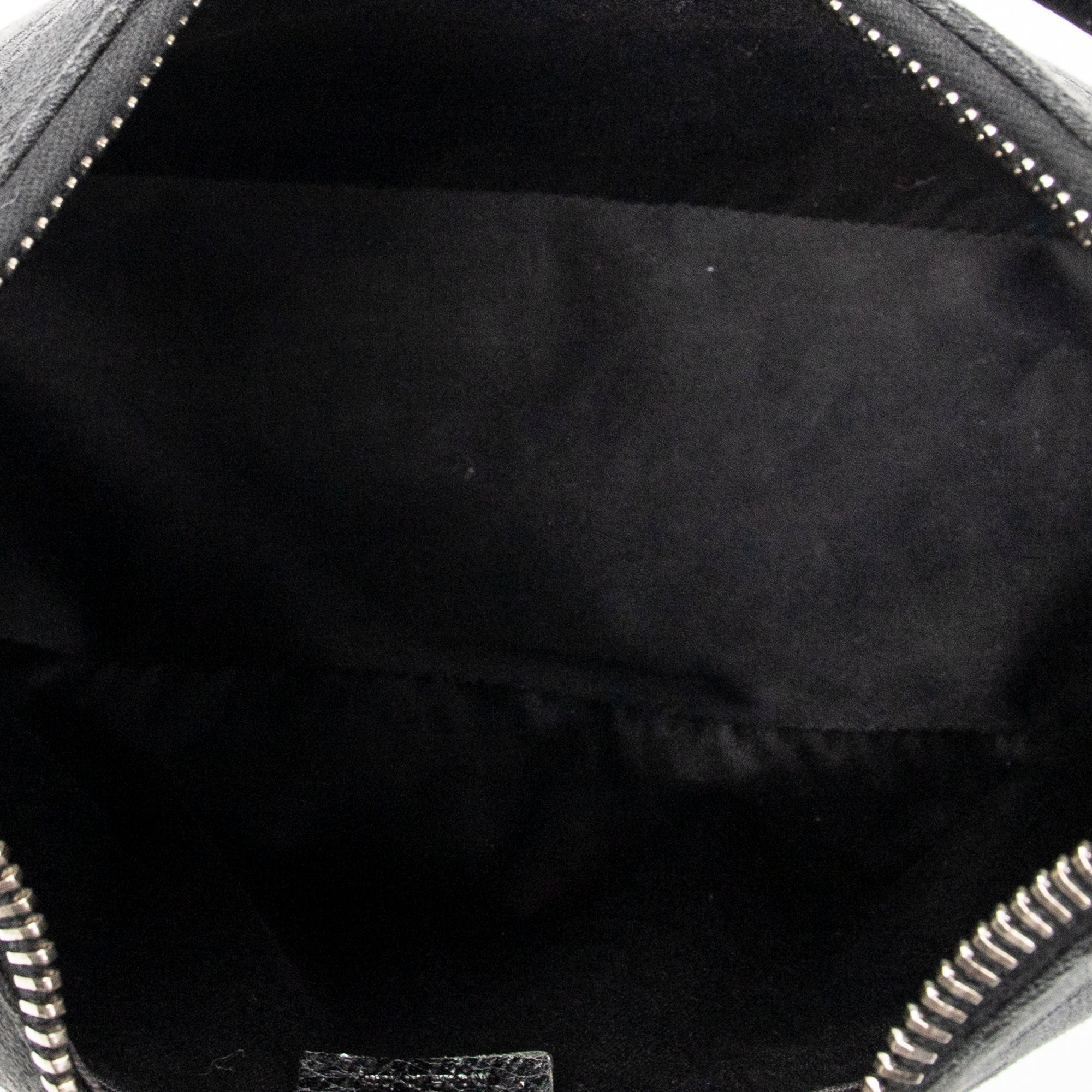 Shoulder Bag Ring Handle Zip Hobo Black Monogrammed Canvas