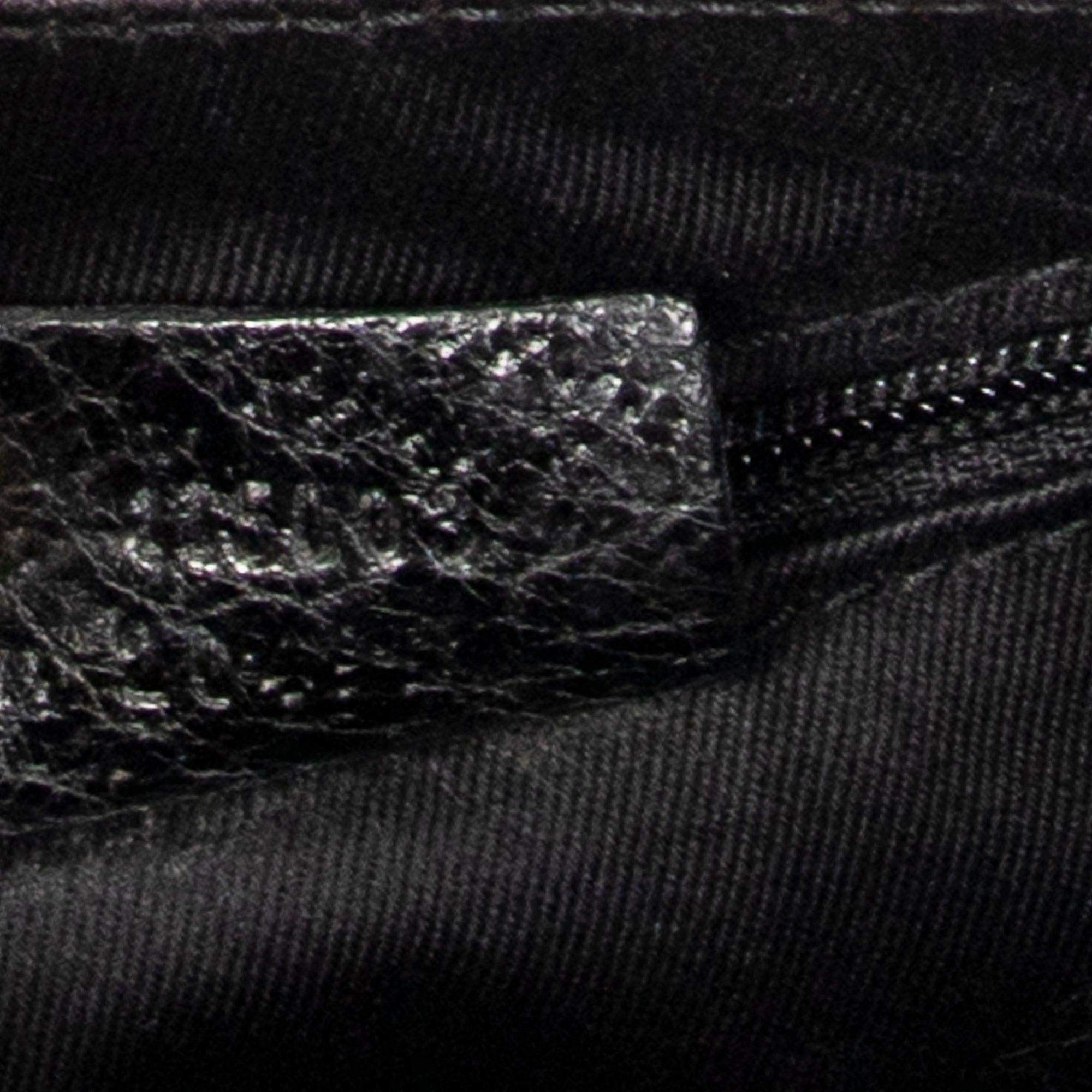 Shoulder Bag Ring Handle Zip Hobo Black Monogrammed Canvas