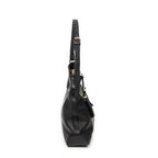 Shoulder Bag Medium Marrakech Hobo Black Grained Calfskin Leather