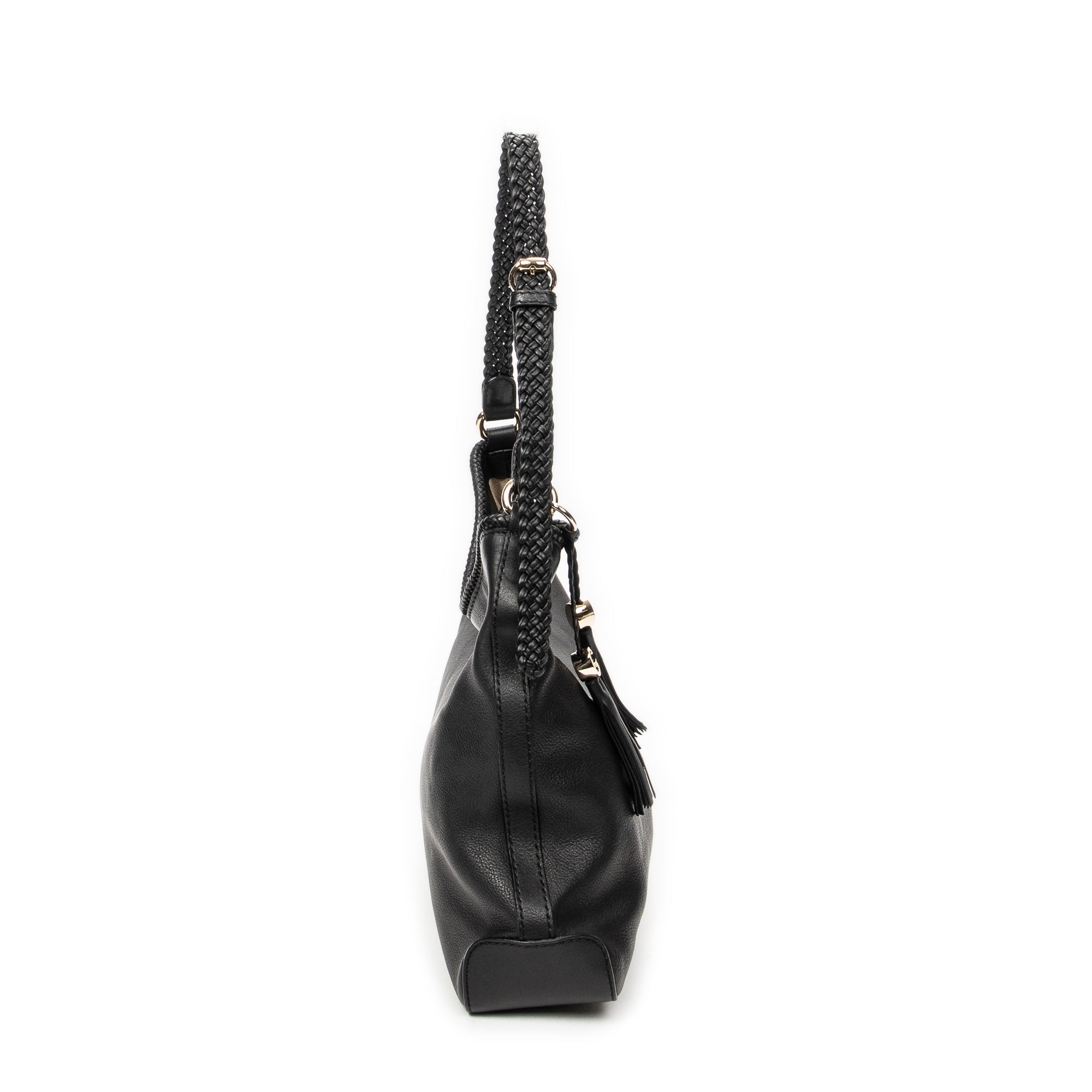 Shoulder Bag Medium Marrakech Hobo Black Grained Calfskin Leather