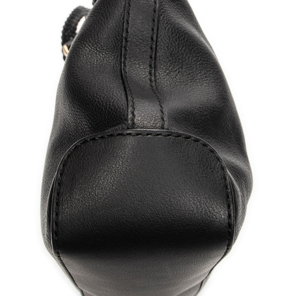 Shoulder Bag Medium Marrakech Hobo Black Grained Calfskin Leather