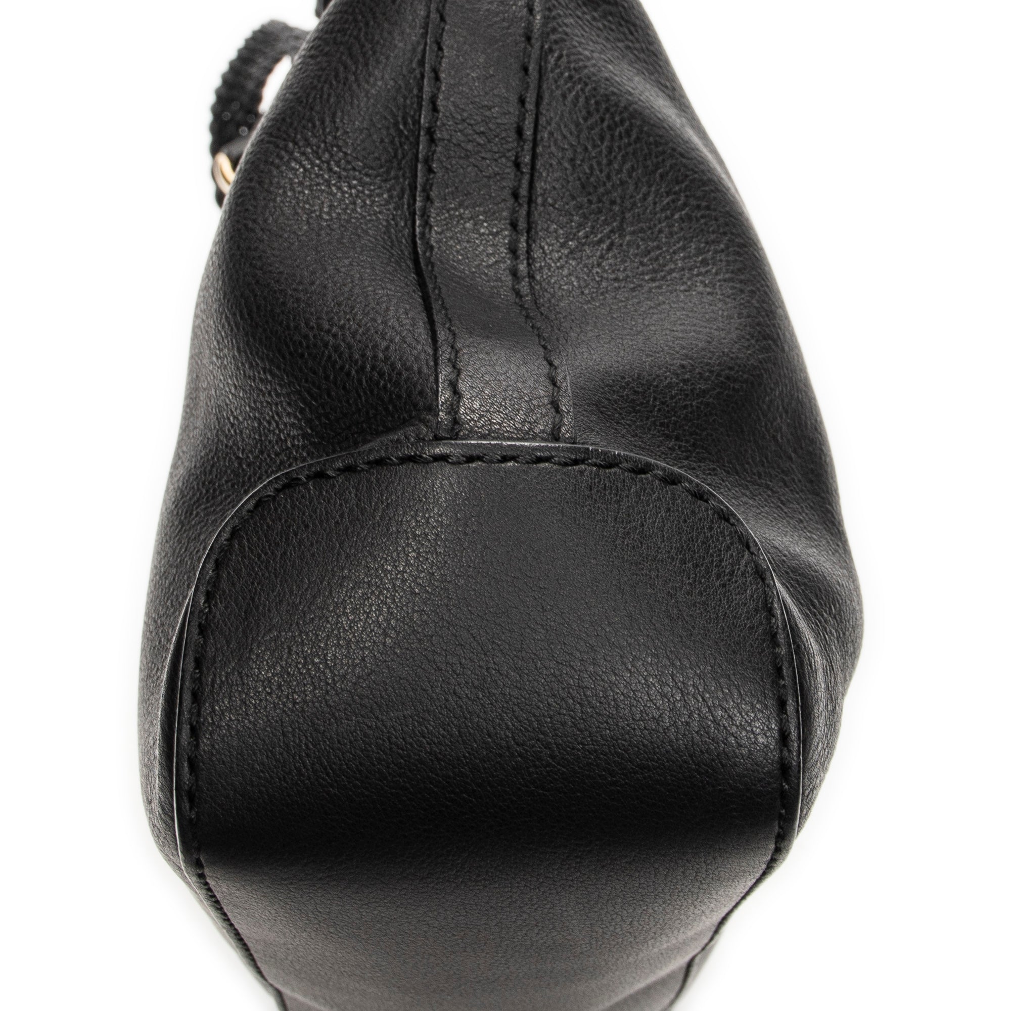 Shoulder Bag Medium Marrakech Hobo Black Grained Calfskin Leather
