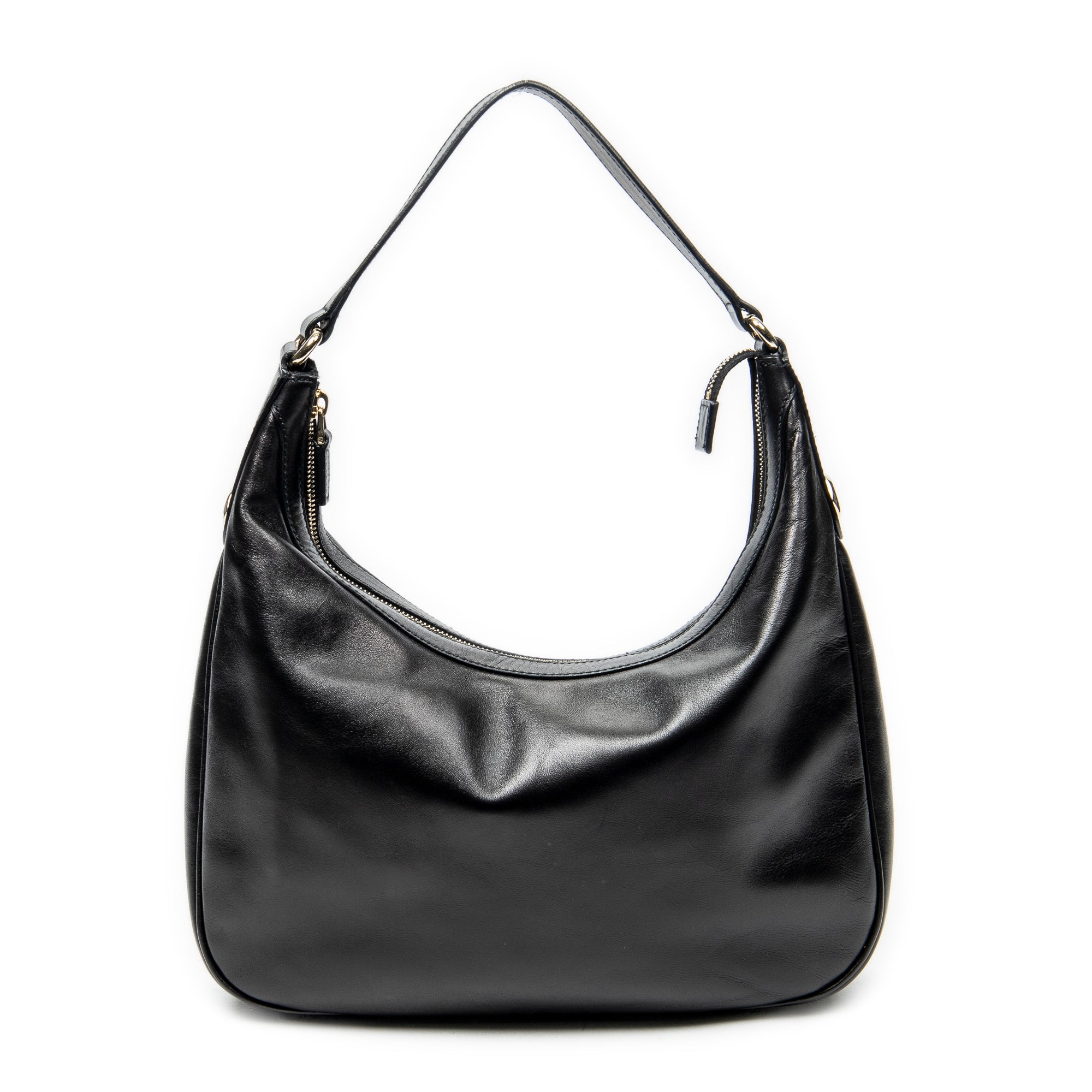 Shoulder Bag Small Charmy Hobo Black Calfskin Leather