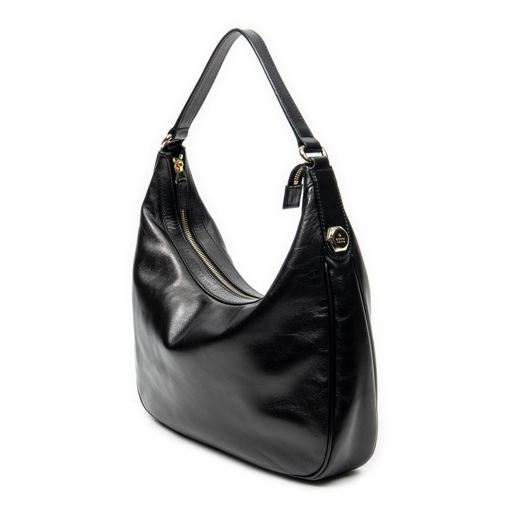 Shoulder Bag Small Charmy Hobo Black Calfskin Leather
