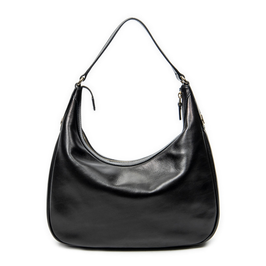 Shoulder Bag Small Charmy Hobo Black Calfskin Leather