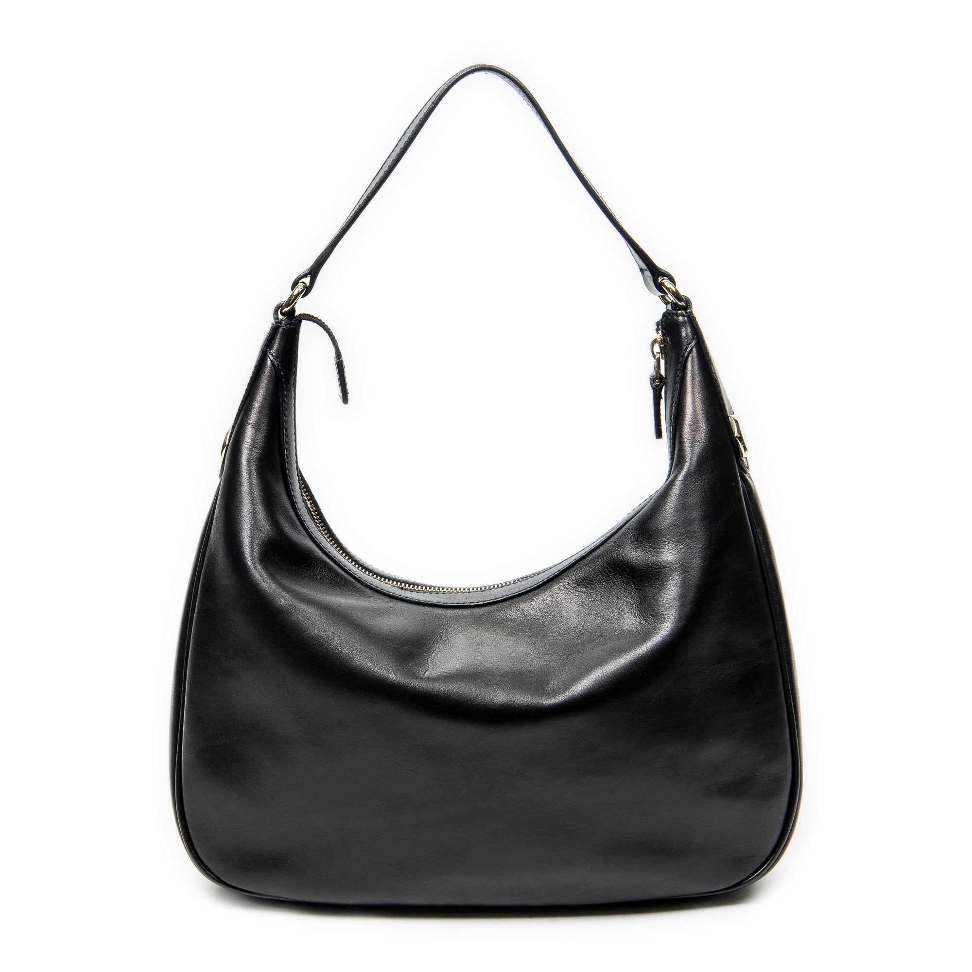 Shoulder Bag Small Charmy Hobo Black Calfskin Leather