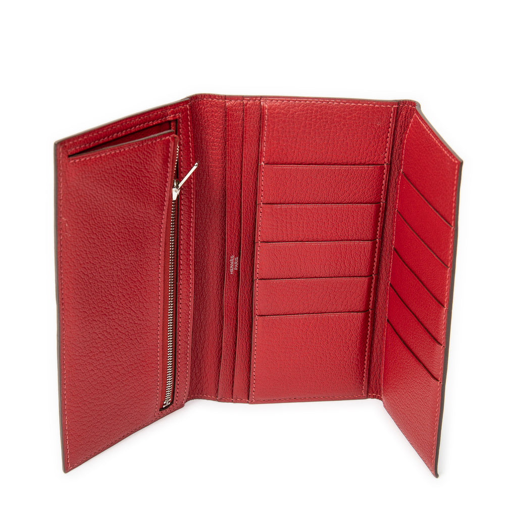 Wallet Bearn Soufflet Wallet Red Chevre Mysore Leather
