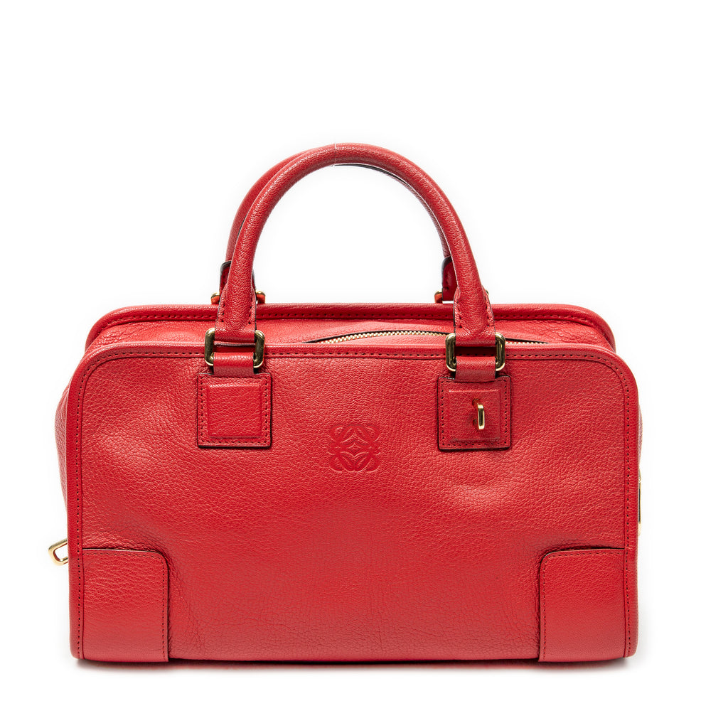 Handbag Amazona 28 Red Goatskin Leather