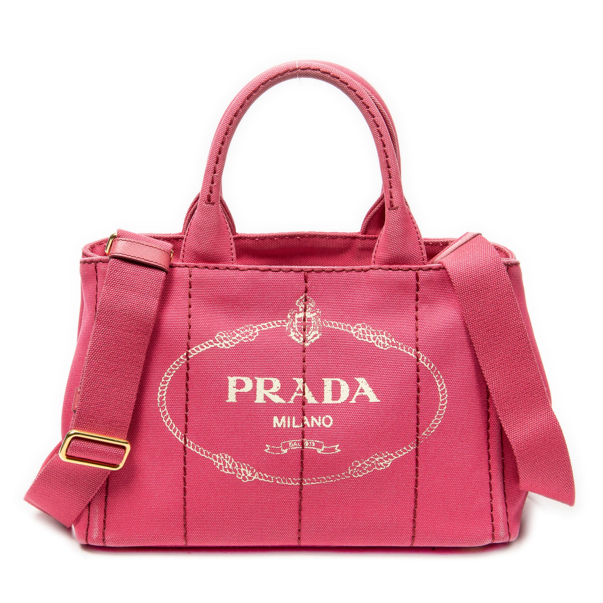 Shoulder Bag Small Canapa Tote Fuchsia Pink Canapa Canvas