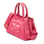 Shoulder Bag Small Canapa Tote Fuchsia Pink Canapa Canvas