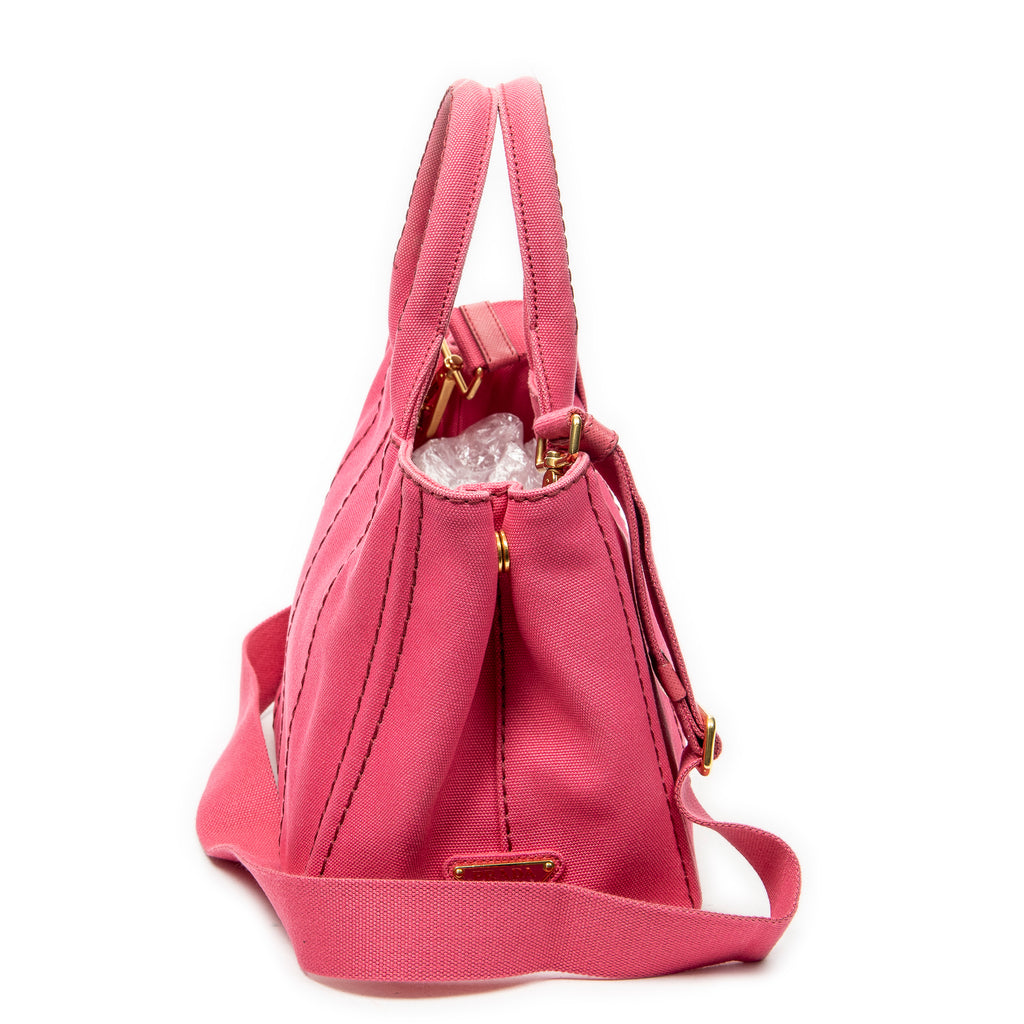 Shoulder Bag Small Canapa Tote Fuchsia Pink Canapa Canvas