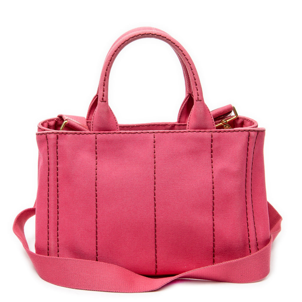 Shoulder Bag Small Canapa Tote Fuchsia Pink Canapa Canvas