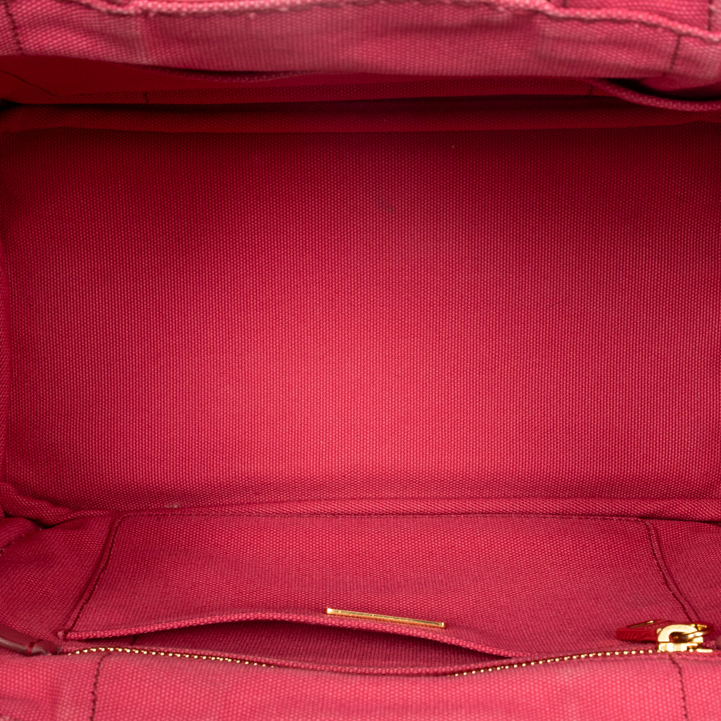 Shoulder Bag Small Canapa Tote Fuchsia Pink Canapa Canvas