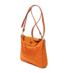 Shoulder Bag Small Zip Crossbody Orange Nylon Canvas