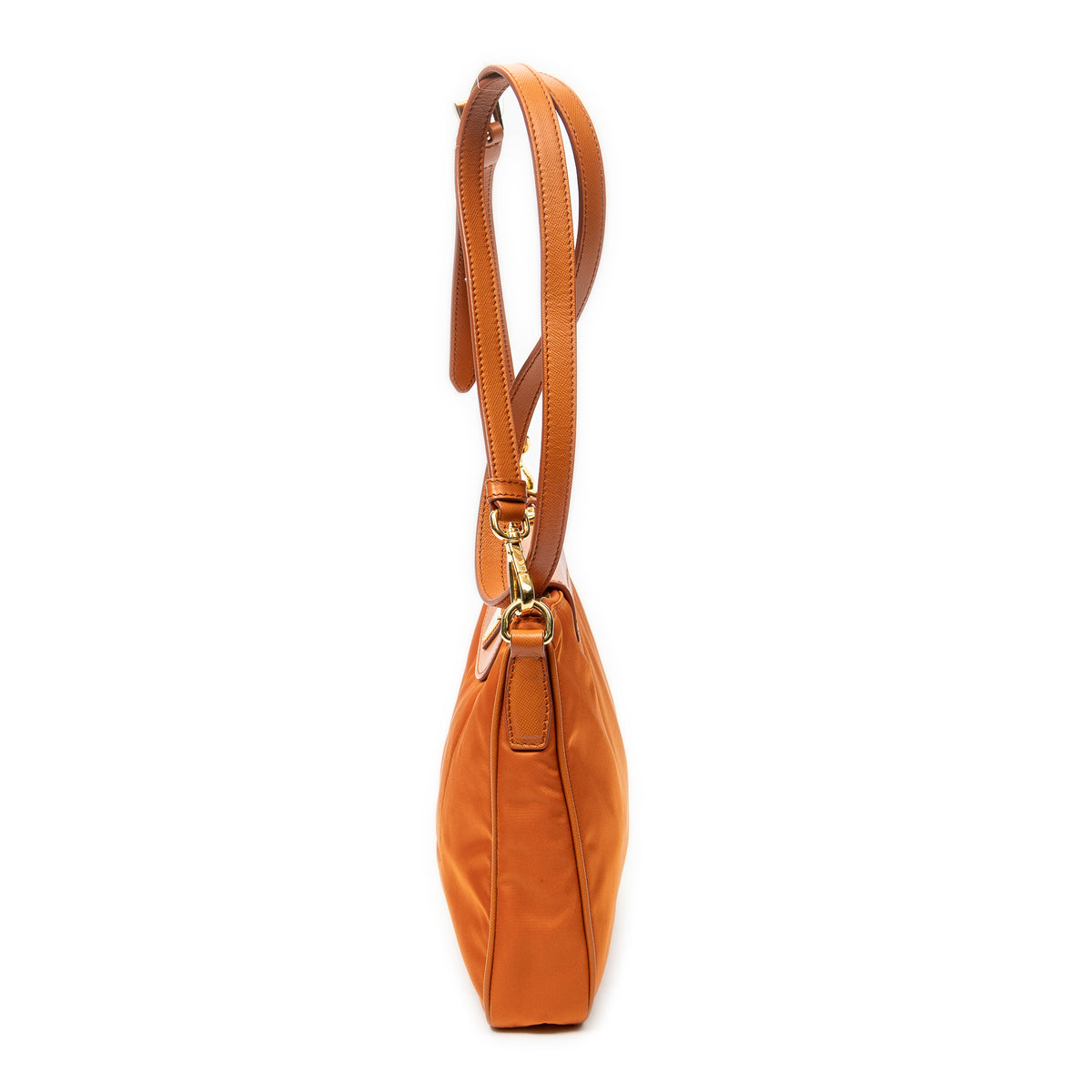 Shoulder Bag Small Zip Crossbody Orange Nylon Canvas