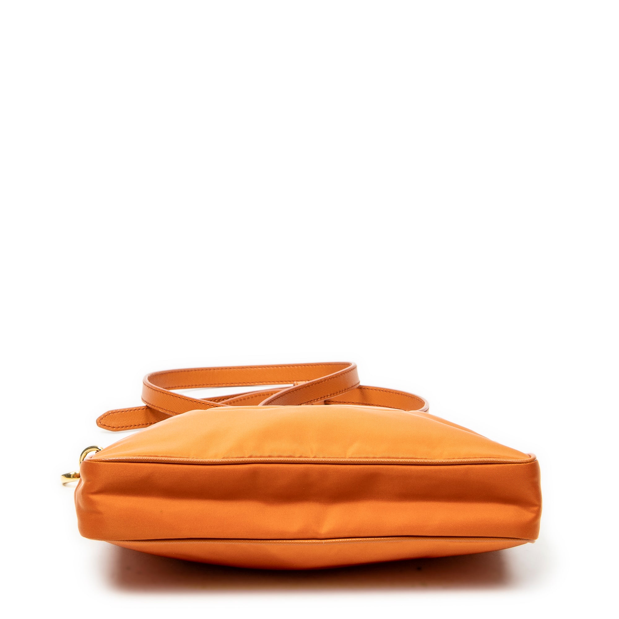 Shoulder Bag Small Zip Crossbody Orange Nylon Canvas