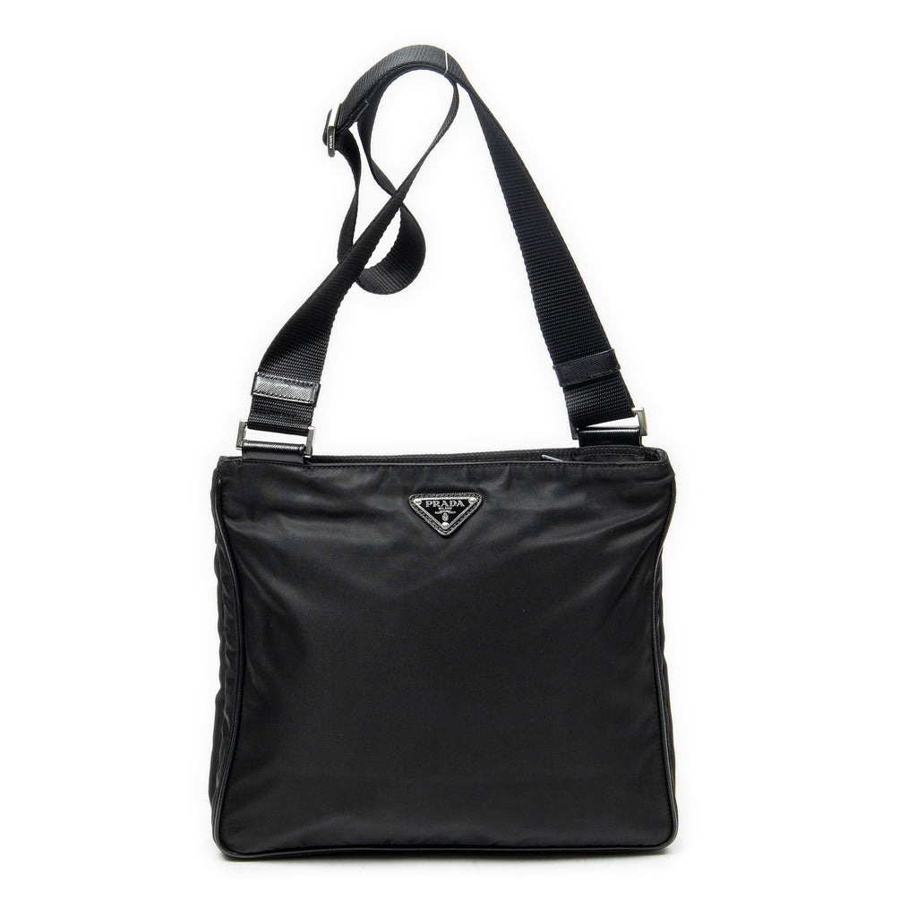 Shoulder Bag Messenger Crossbody Black Nylon Canvas