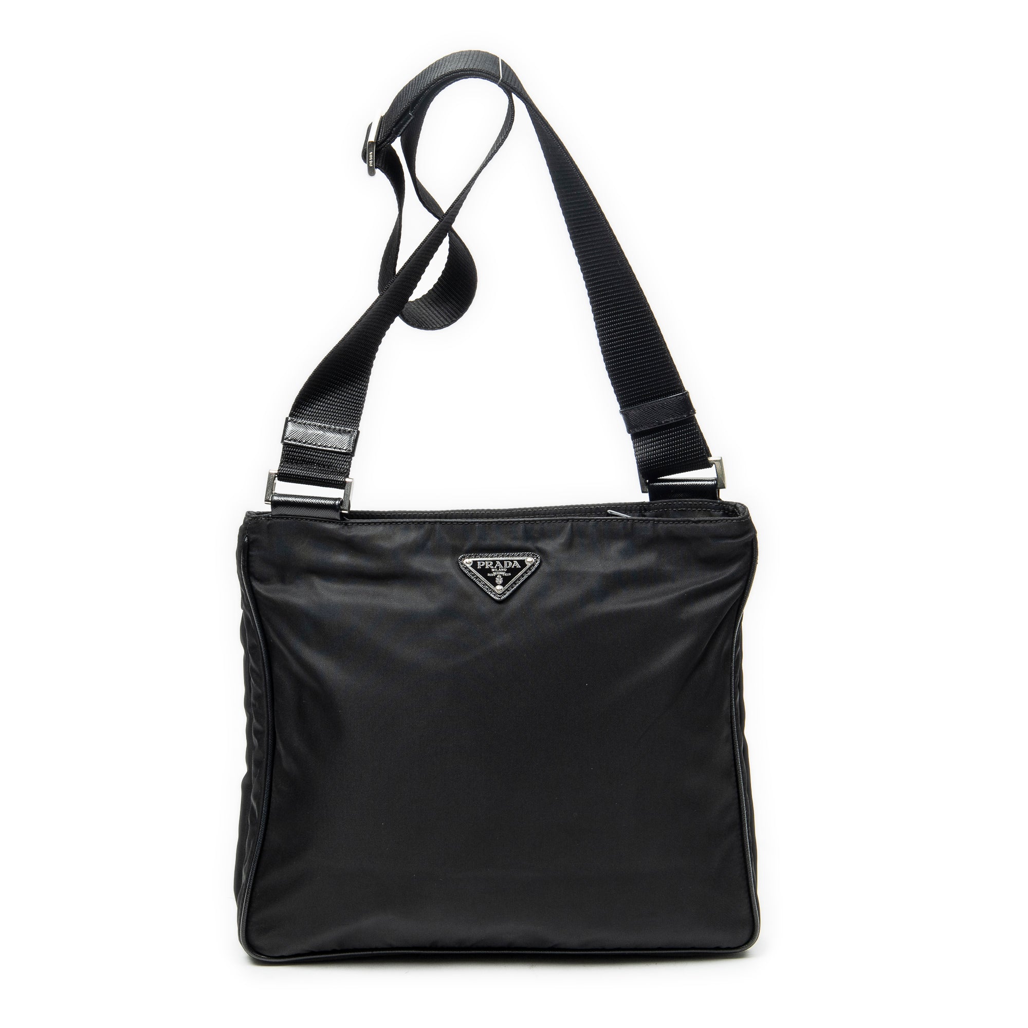 Shoulder Bag Messenger Crossbody Black Nylon Canvas