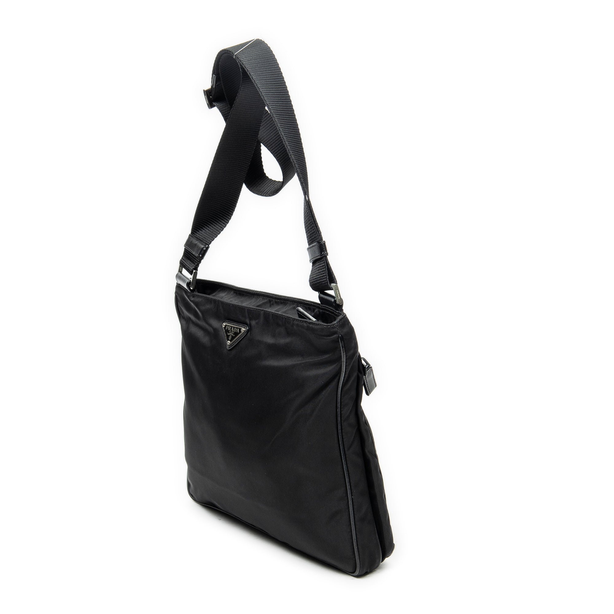 Shoulder Bag Messenger Crossbody Black Nylon Canvas