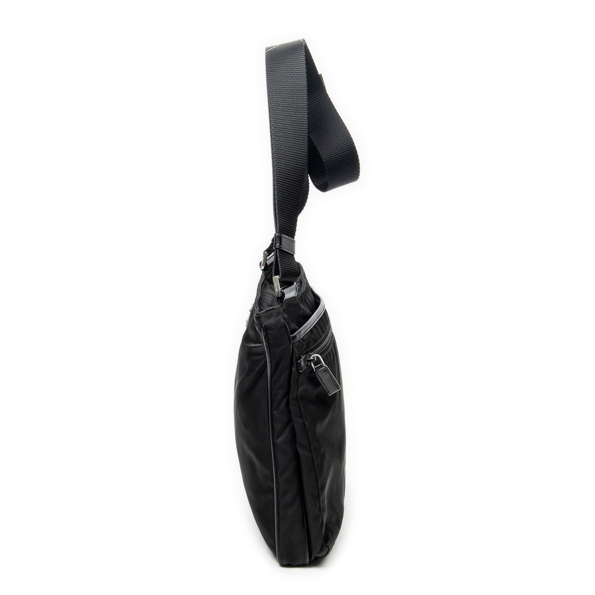 Shoulder Bag Messenger Crossbody Black Nylon Canvas
