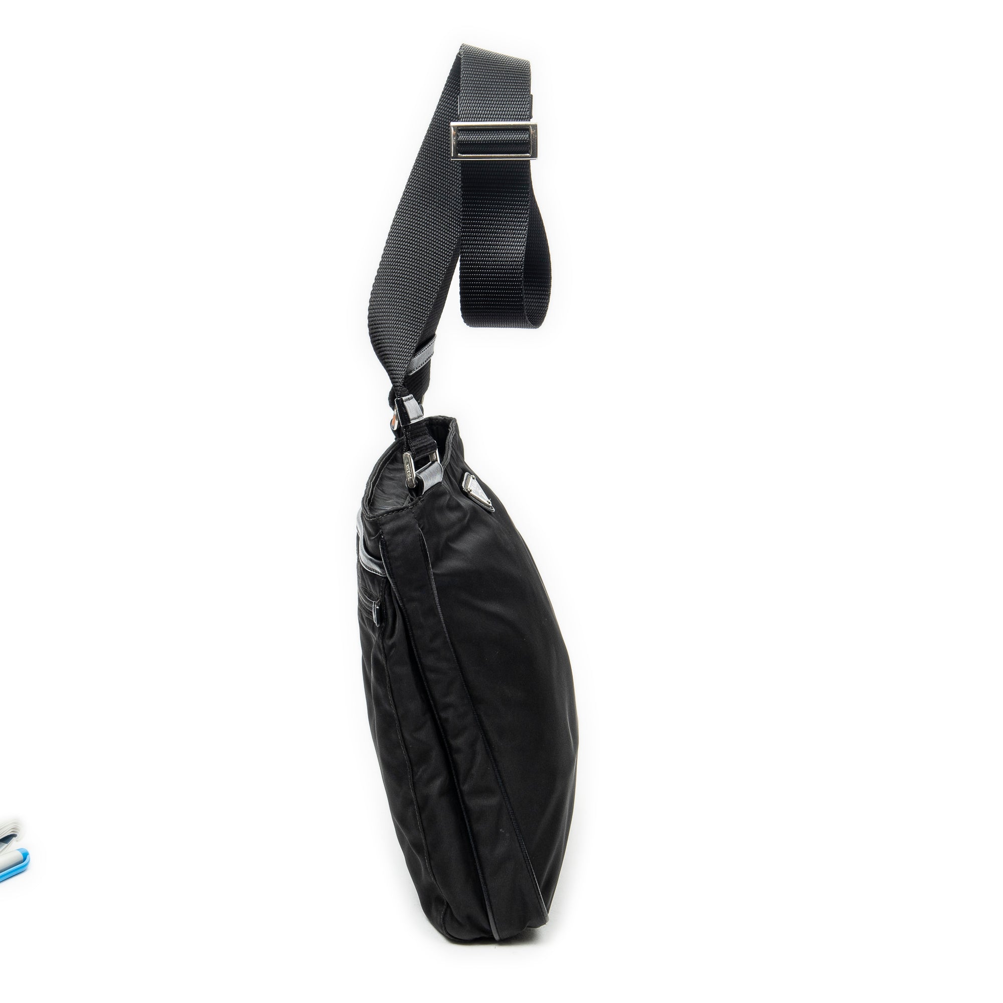Shoulder Bag Messenger Crossbody Black Nylon Canvas