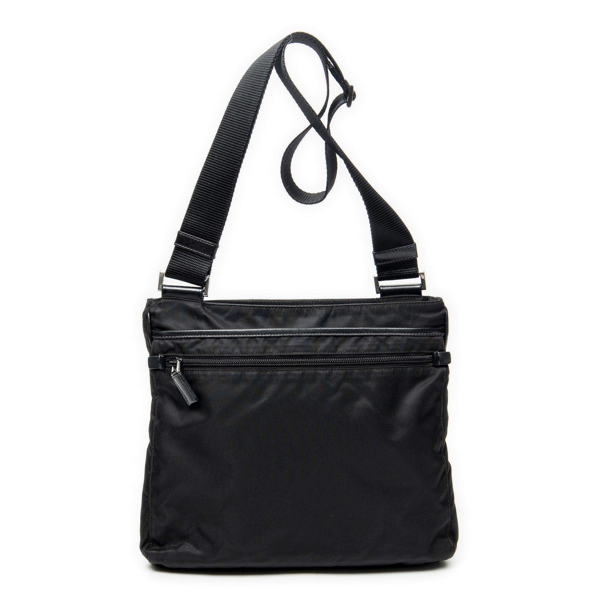 Shoulder Bag Messenger Crossbody Black Nylon Canvas