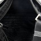 Shoulder Bag Messenger Crossbody Black Nylon Canvas