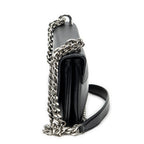 Shoulder Bag Chain Flap Crossbody Black Saffiano Leather