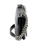 Shoulder Bag Chain Flap Crossbody Black Saffiano Leather