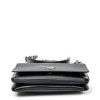Shoulder Bag Chain Flap Crossbody Black Saffiano Leather