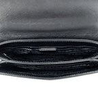 Shoulder Bag Chain Flap Crossbody Black Saffiano Leather