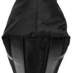 Shoulder Bag Zip Shopping Tote Black Nylon Canvas