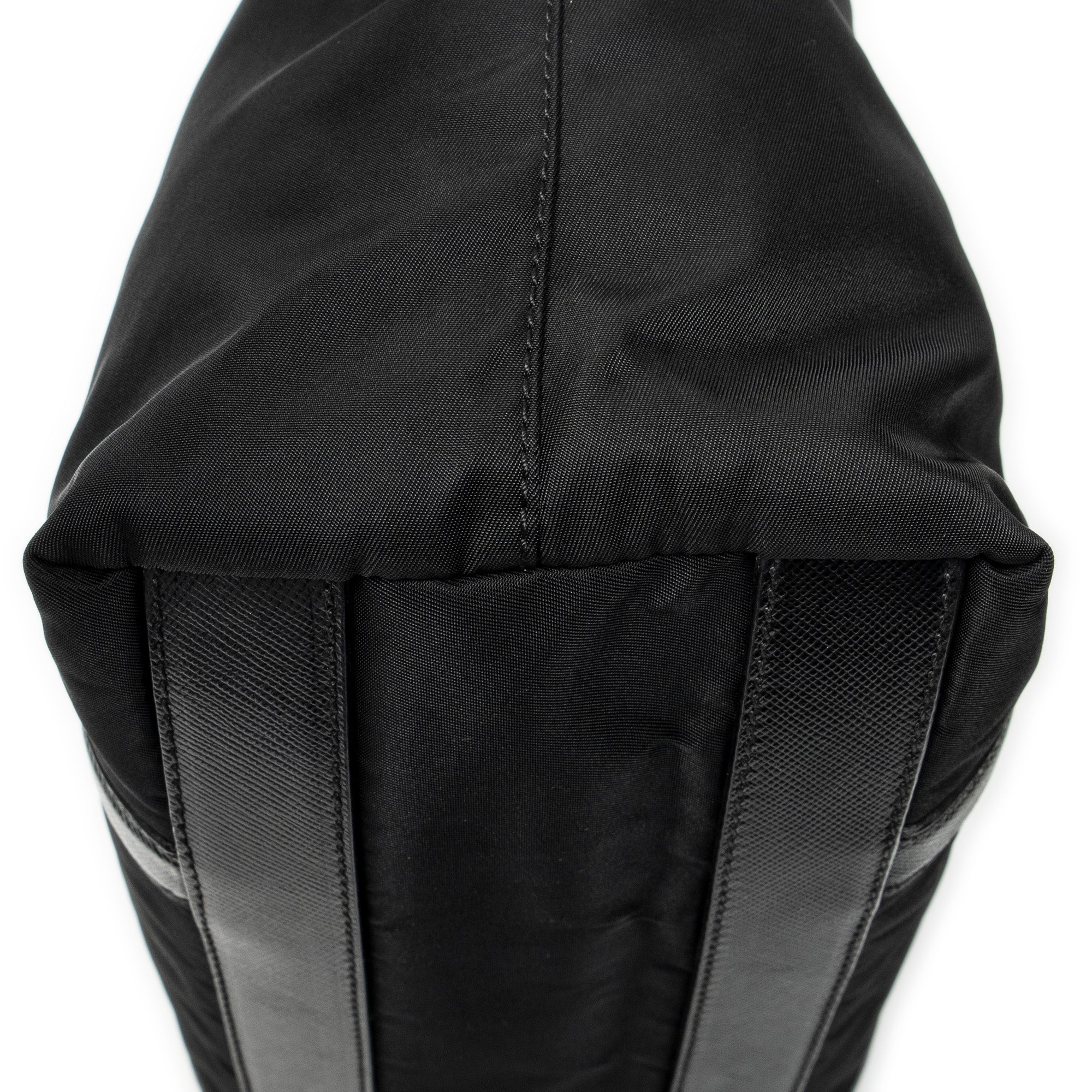 Shoulder Bag Zip Shopping Tote Black Nylon Canvas