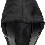 Shoulder Bag Zip Shopping Tote Black Nylon Canvas