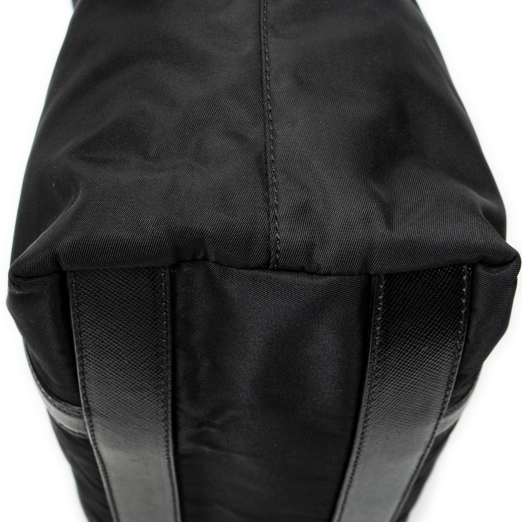 Shoulder Bag Zip Shopping Tote Black Nylon Canvas