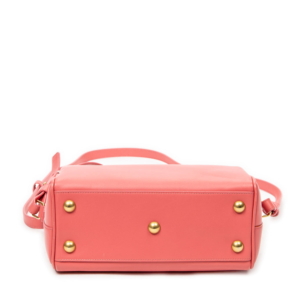 Shoulder Bag Baby Duffle Pink Calfskin Leather