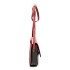 Shoulder Bag Vintage Flap Crossbody Red Woven Coated Canvas