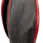 Shoulder Bag Vintage Flap Crossbody Red Woven Coated Canvas