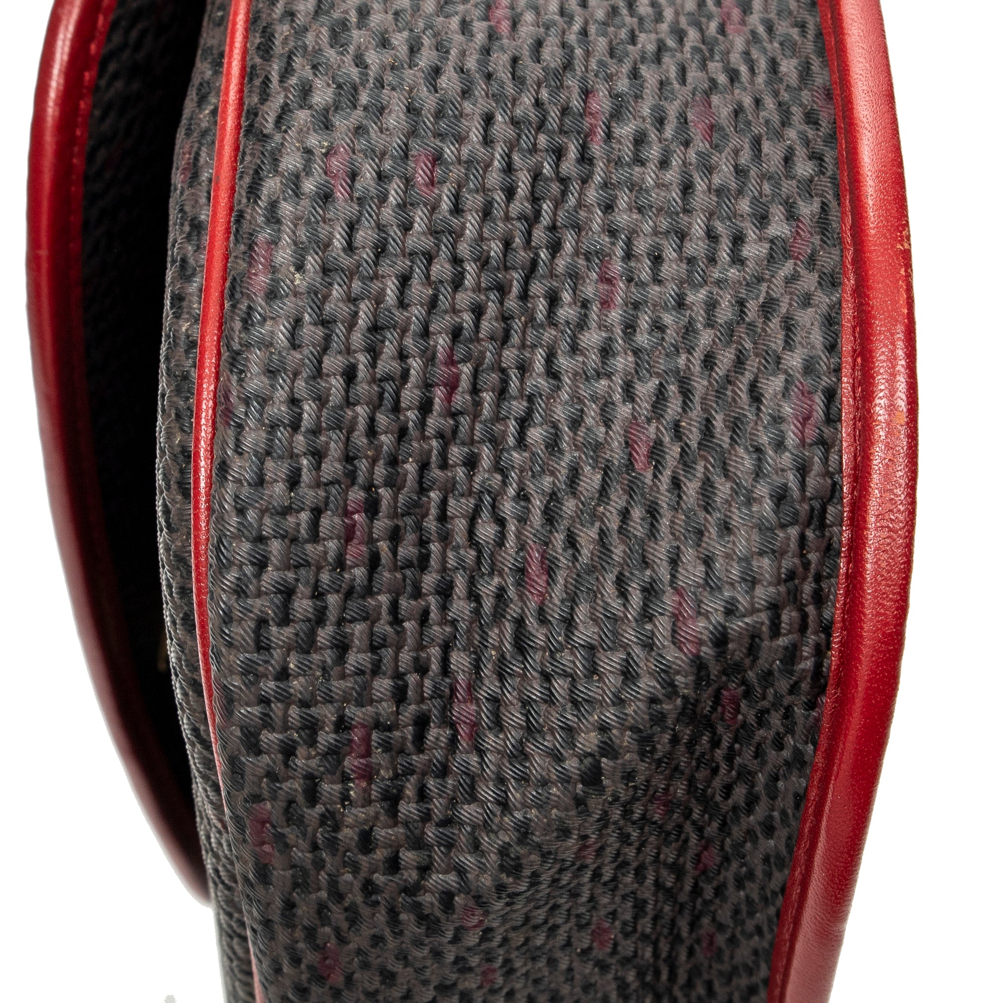 Shoulder Bag Vintage Flap Crossbody Red Woven Coated Canvas