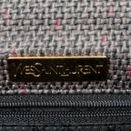 Shoulder Bag Vintage Flap Crossbody Red Woven Coated Canvas