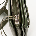 Shoulder Bag XS Papier Zip Around Triple Olive Green Calfskin Leather