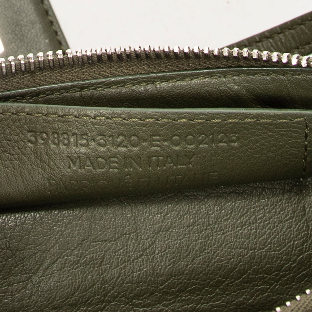 Shoulder Bag XS Papier Zip Around Triple Olive Green Calfskin Leather