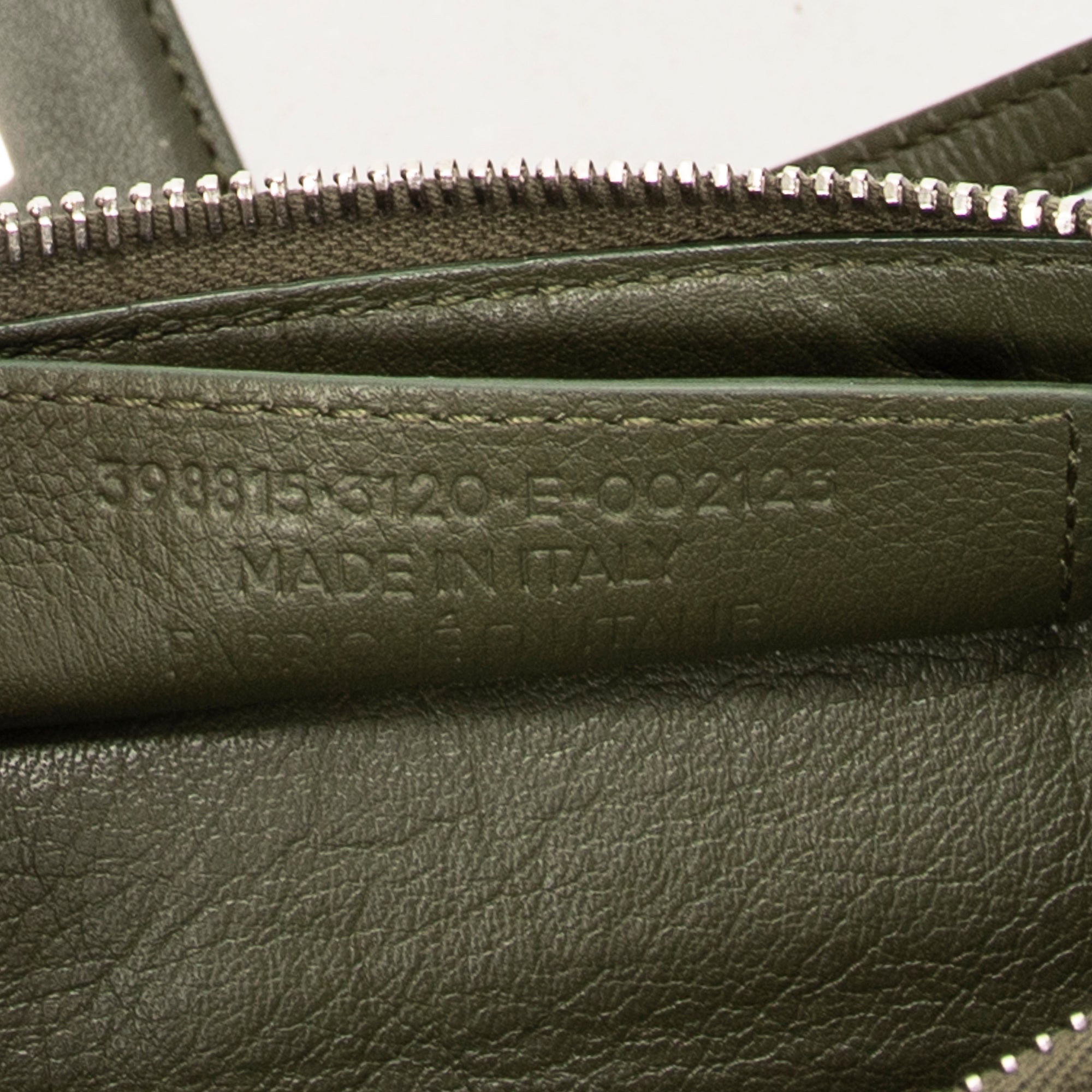 Shoulder Bag XS Papier Zip Around Triple Olive Green Calfskin Leather