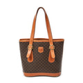 Shoulder Bag Small Open Tote Brown Macadam Coated Canvas