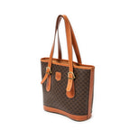 Shoulder Bag Small Open Tote Brown Macadam Coated Canvas