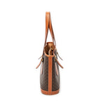 Shoulder Bag Small Open Tote Brown Macadam Coated Canvas
