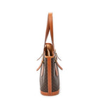Shoulder Bag Small Open Tote Brown Macadam Coated Canvas