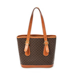 Shoulder Bag Small Open Tote Brown Macadam Coated Canvas